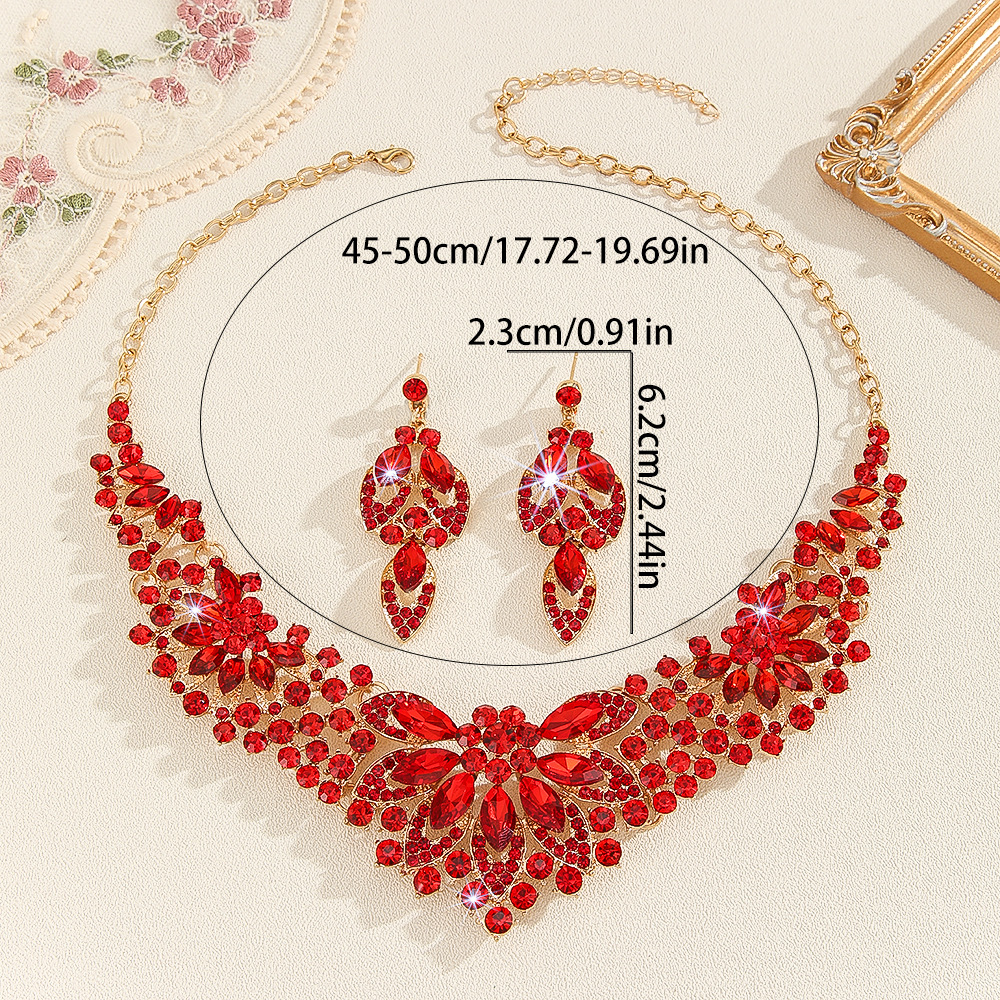 2-piece crystal jewelry set#TL005415