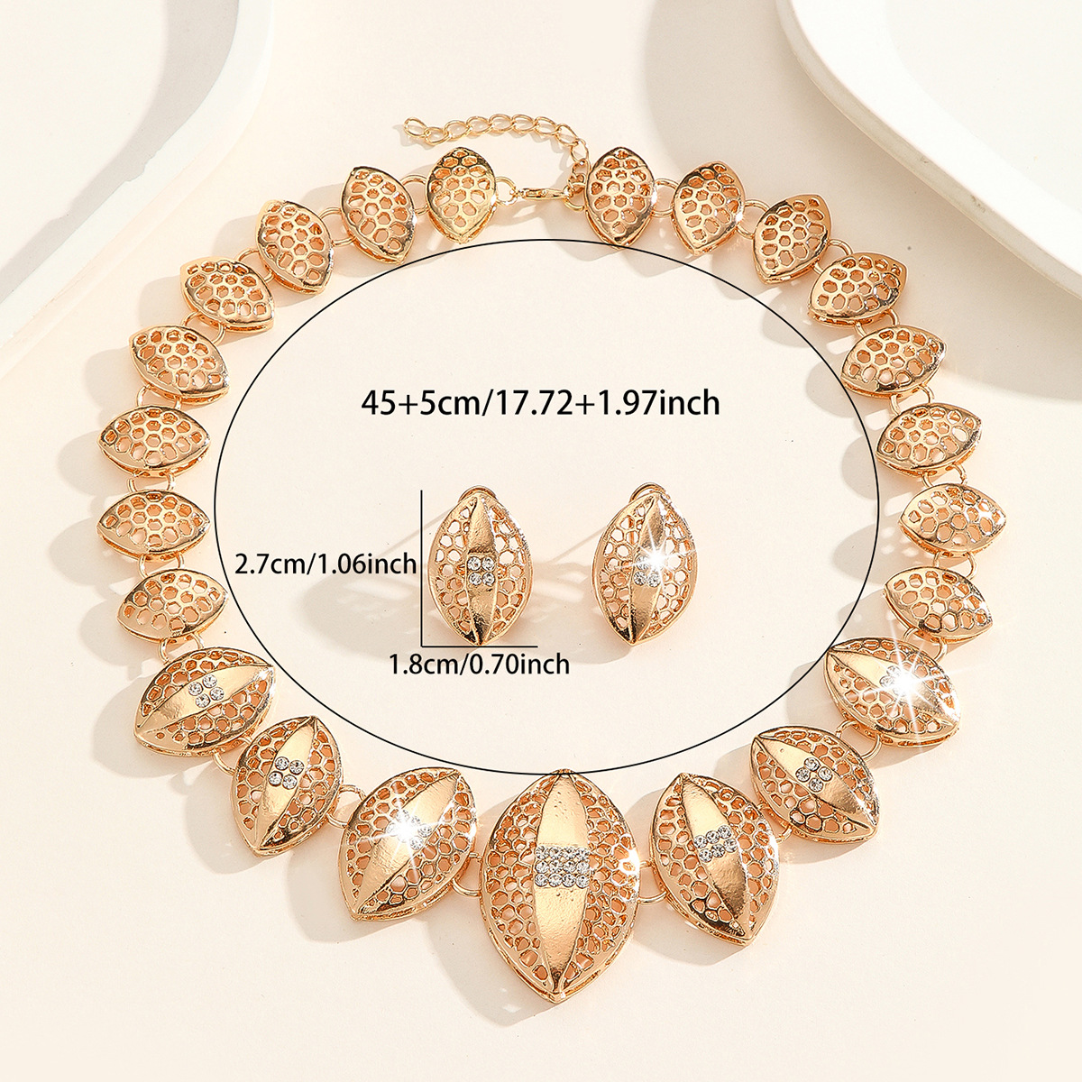 2-piece crystal jewelry set#TL4115