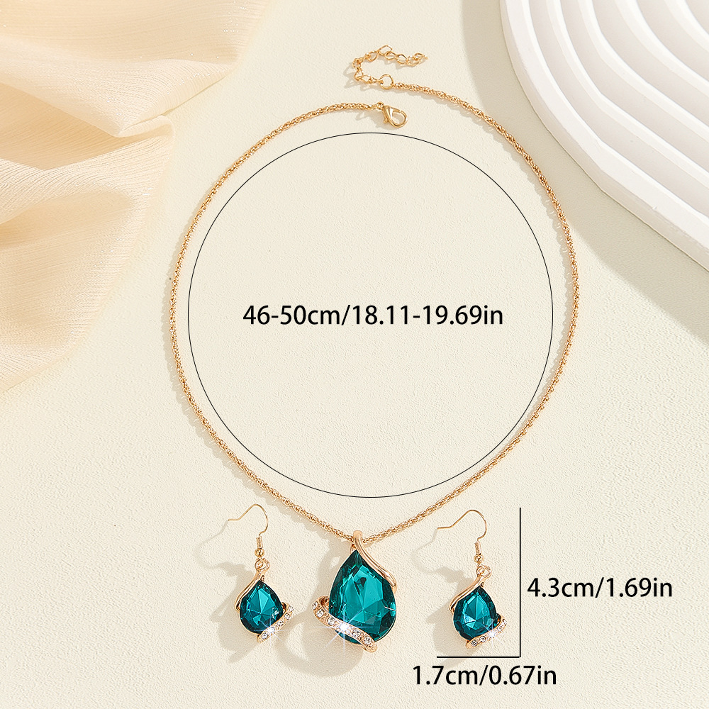 2-piece crystal jewelry set#2103