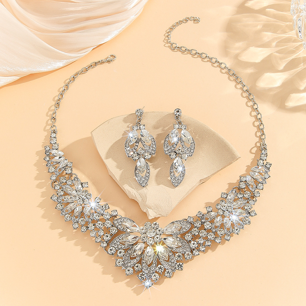 2-piece crystal jewelry set#TL005415