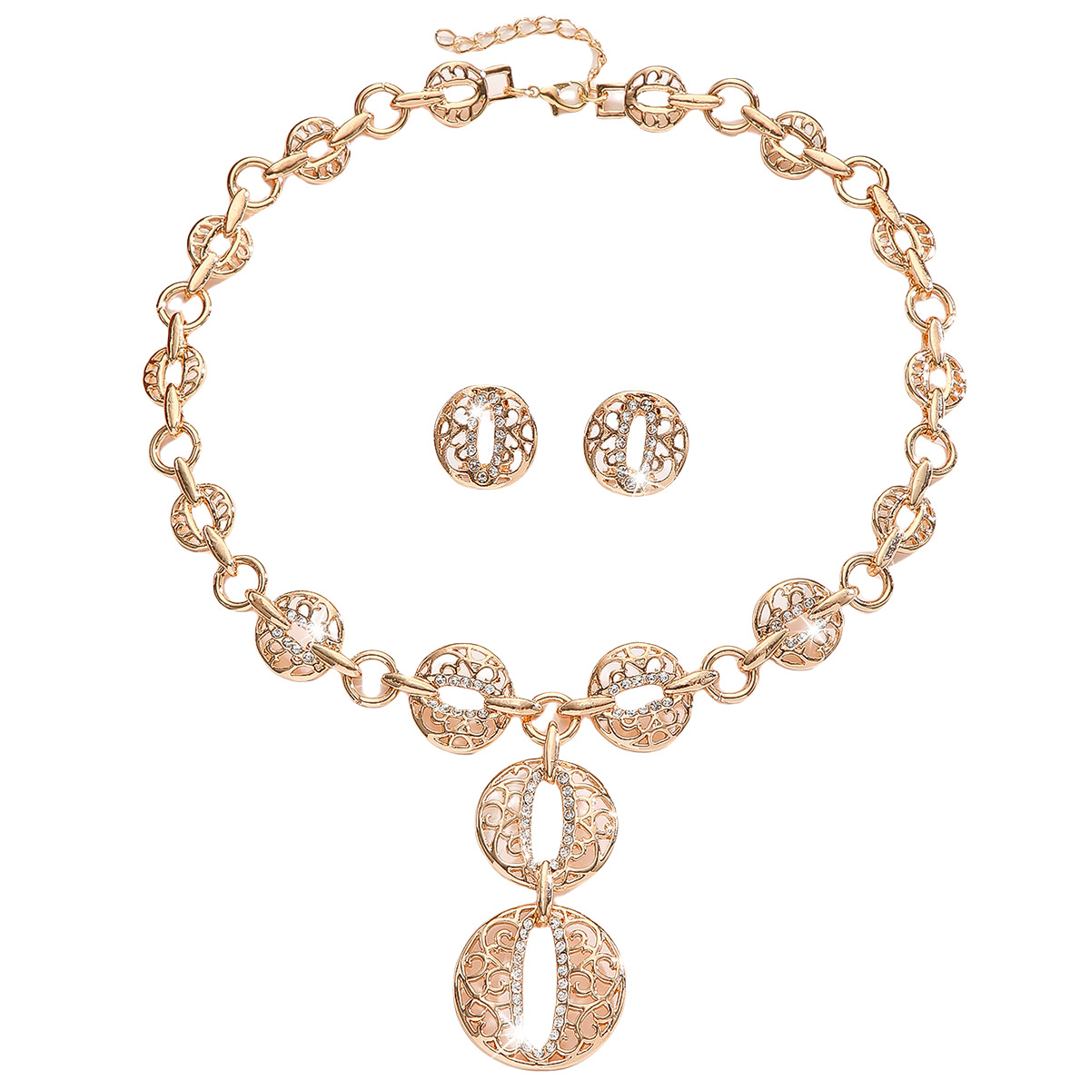 2-piece crystal jewelry set#TL4121