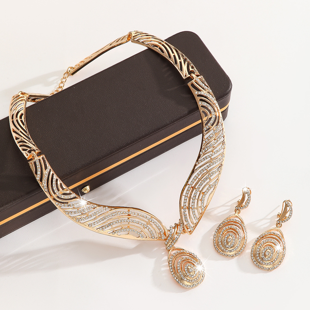 2-piece crystal jewelry set#TL4191