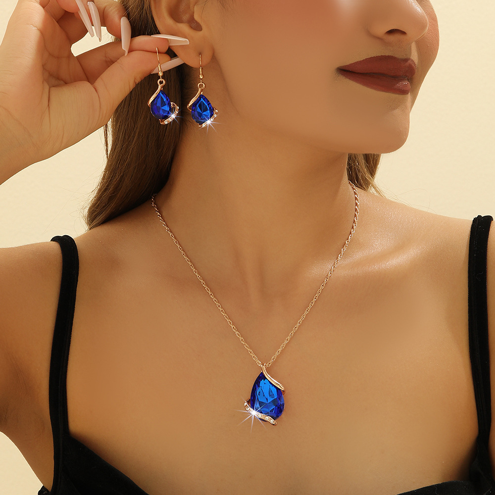 2-piece crystal jewelry set#2103