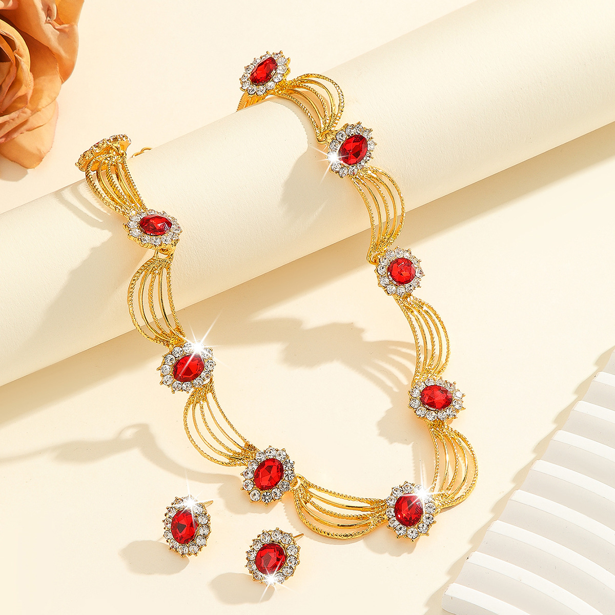 2-piece crystal jewelry set#TL0065