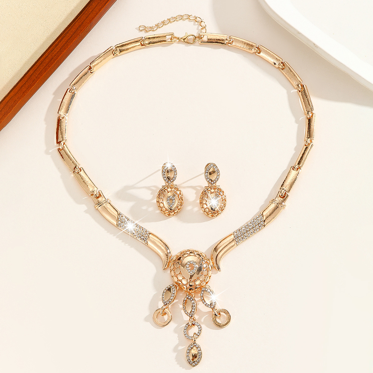 2-piece crystal jewelry set#TL4137