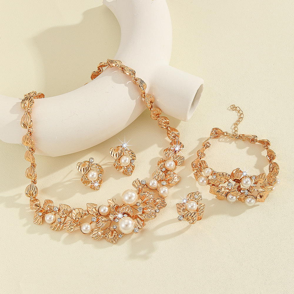 4-piece crystal jewelry set#TL4358