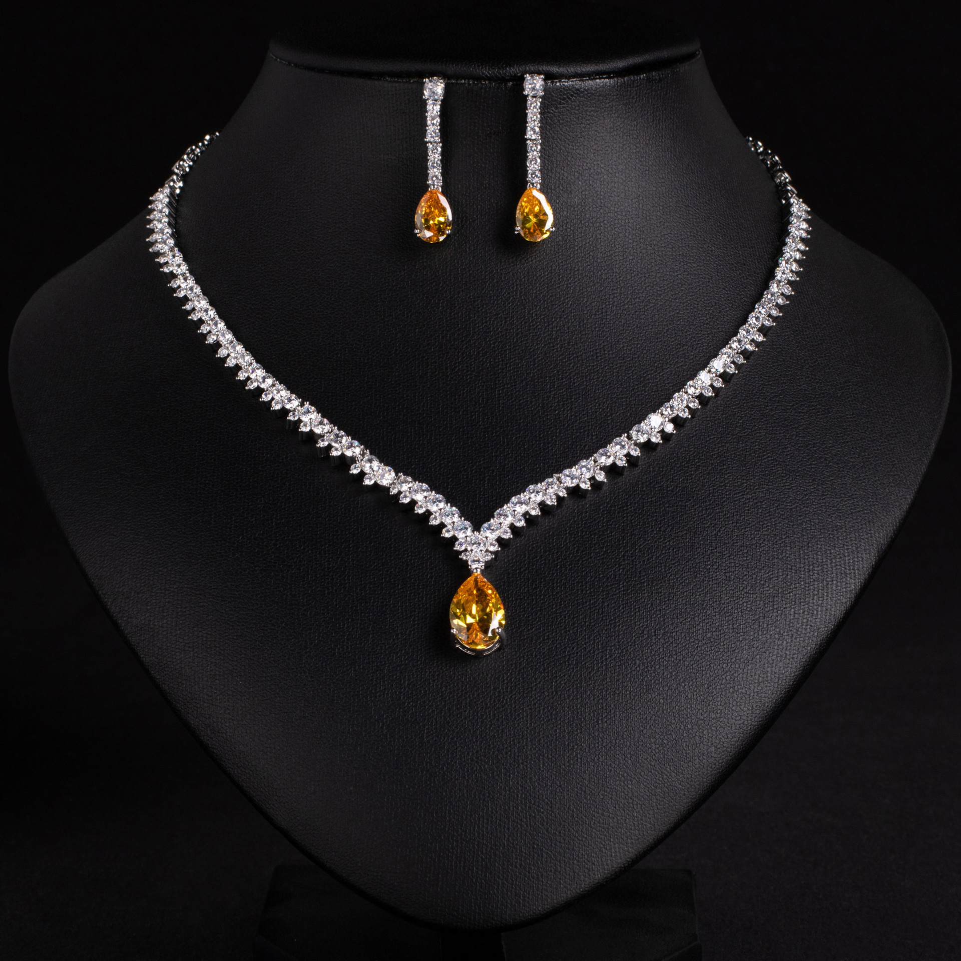 New teardrop zircon jewelry set
