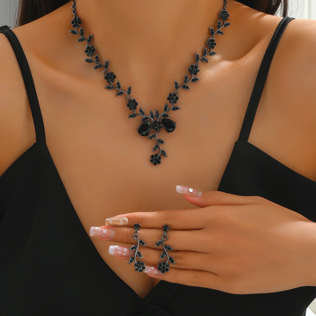2-piece crystal jewelry set#TL0001