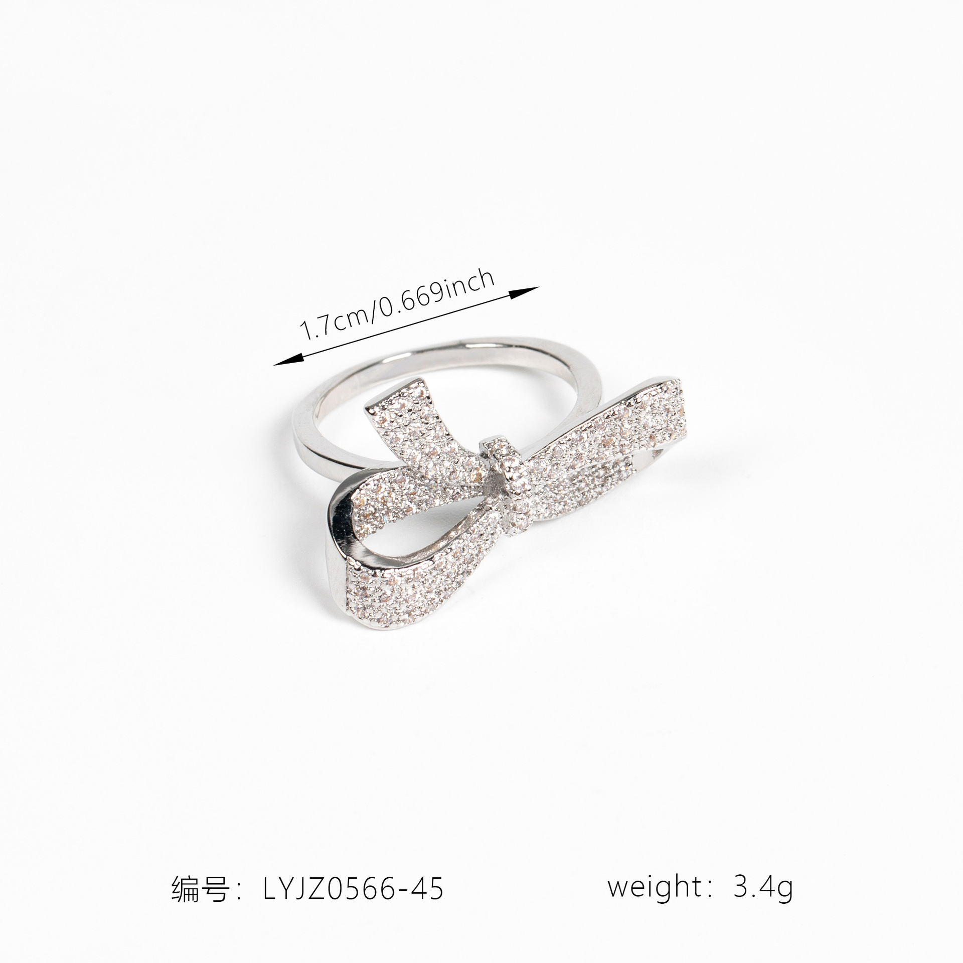 New high quality creative bow zircon ring