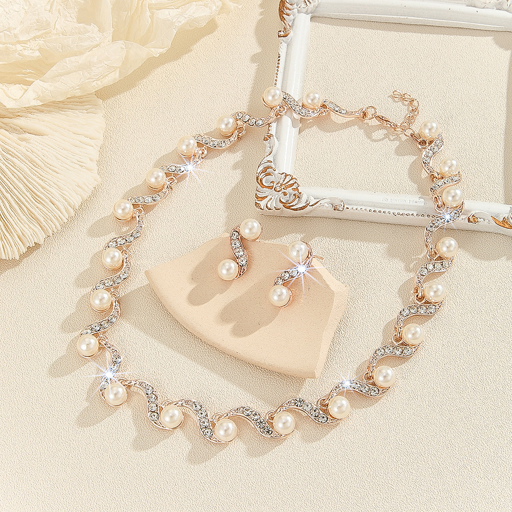 2-piece crystal jewelry set#TL0658