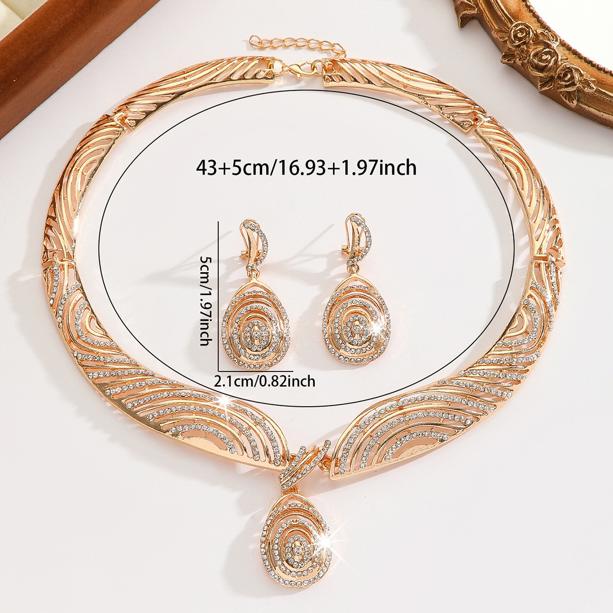 2-piece crystal jewelry set#TL4191