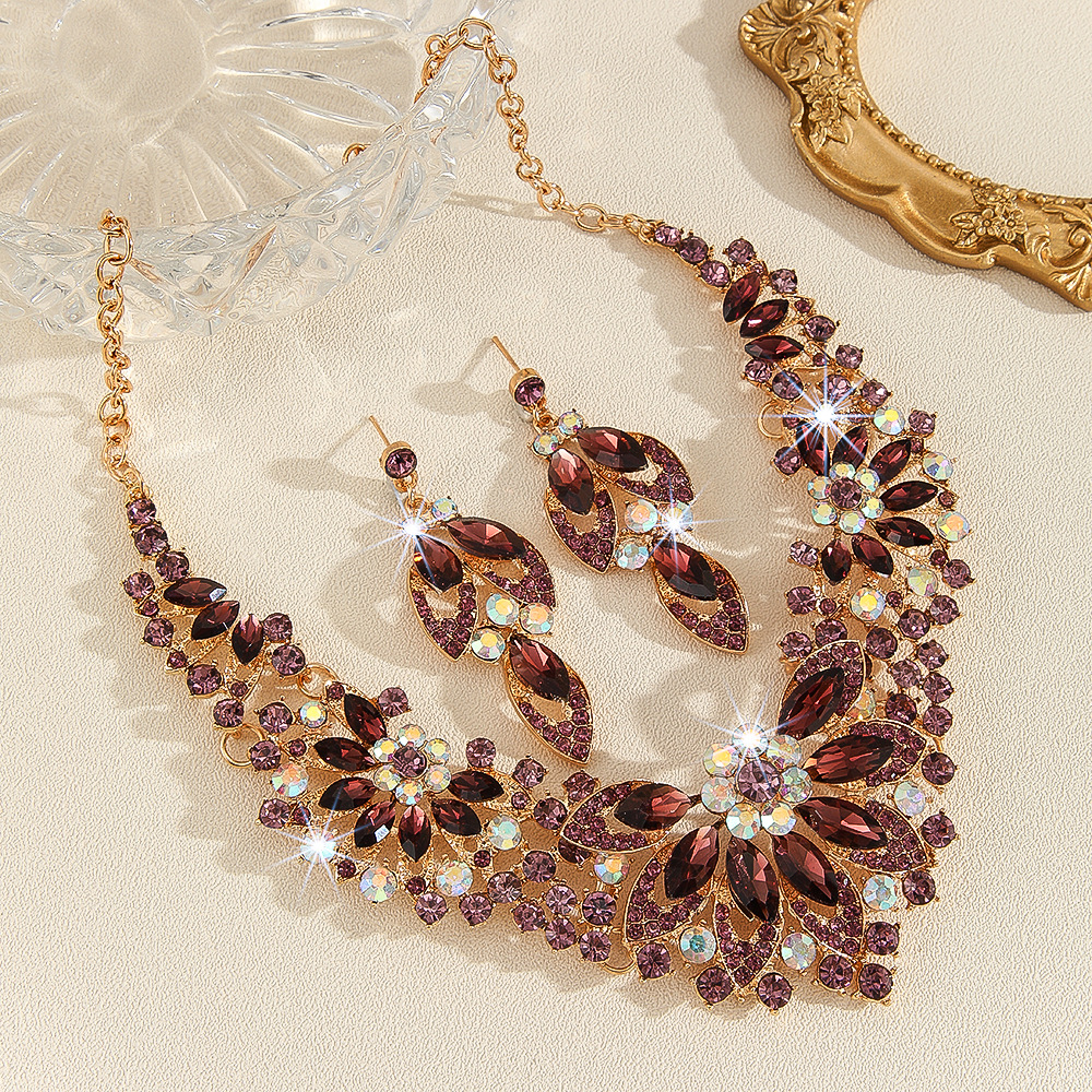 2-piece crystal jewelry set#TL005415