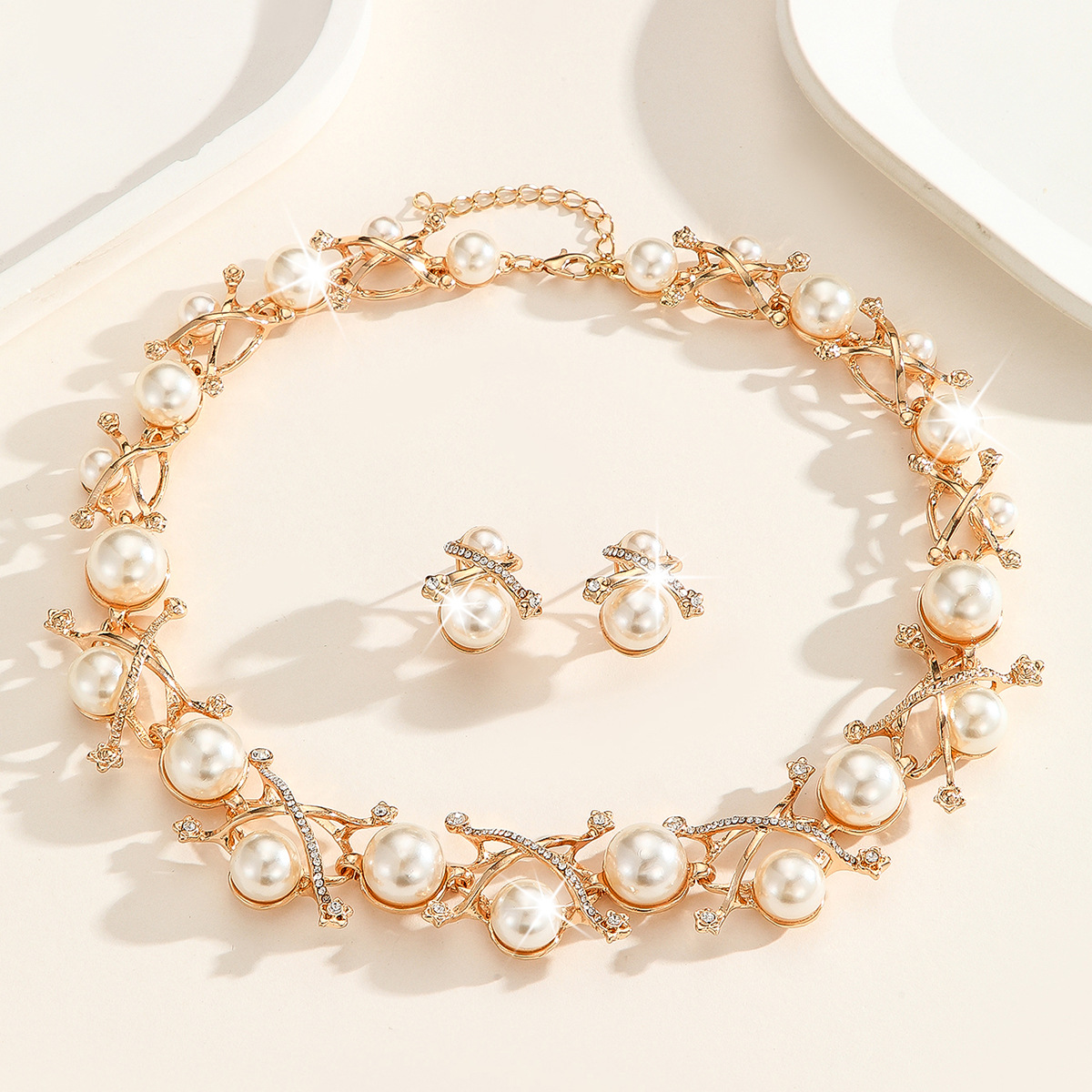 2-piece crystal jewelry set#TL4440