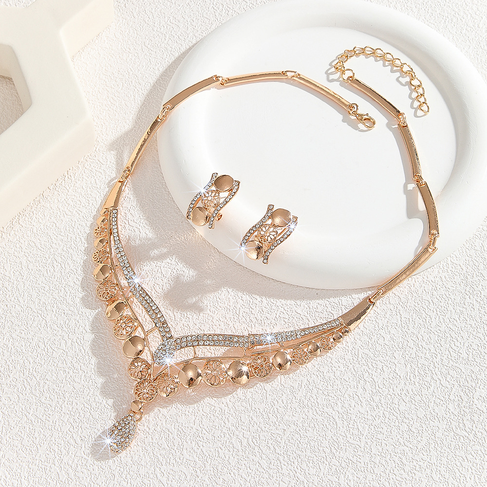 2-piece crystal jewelry set#TL4042