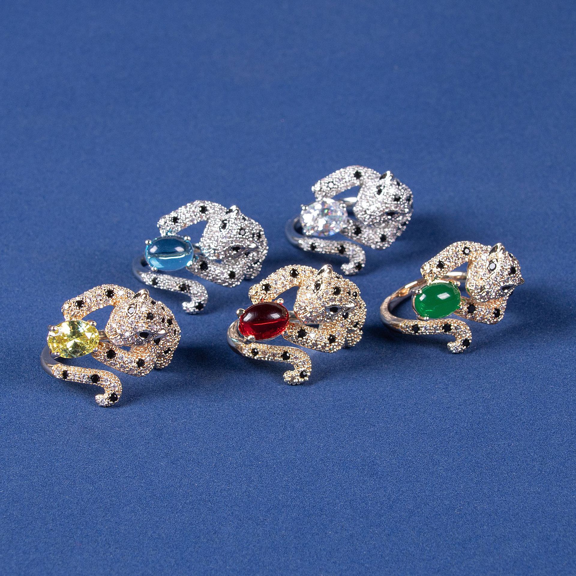 New high quality creative leopard zircon ring