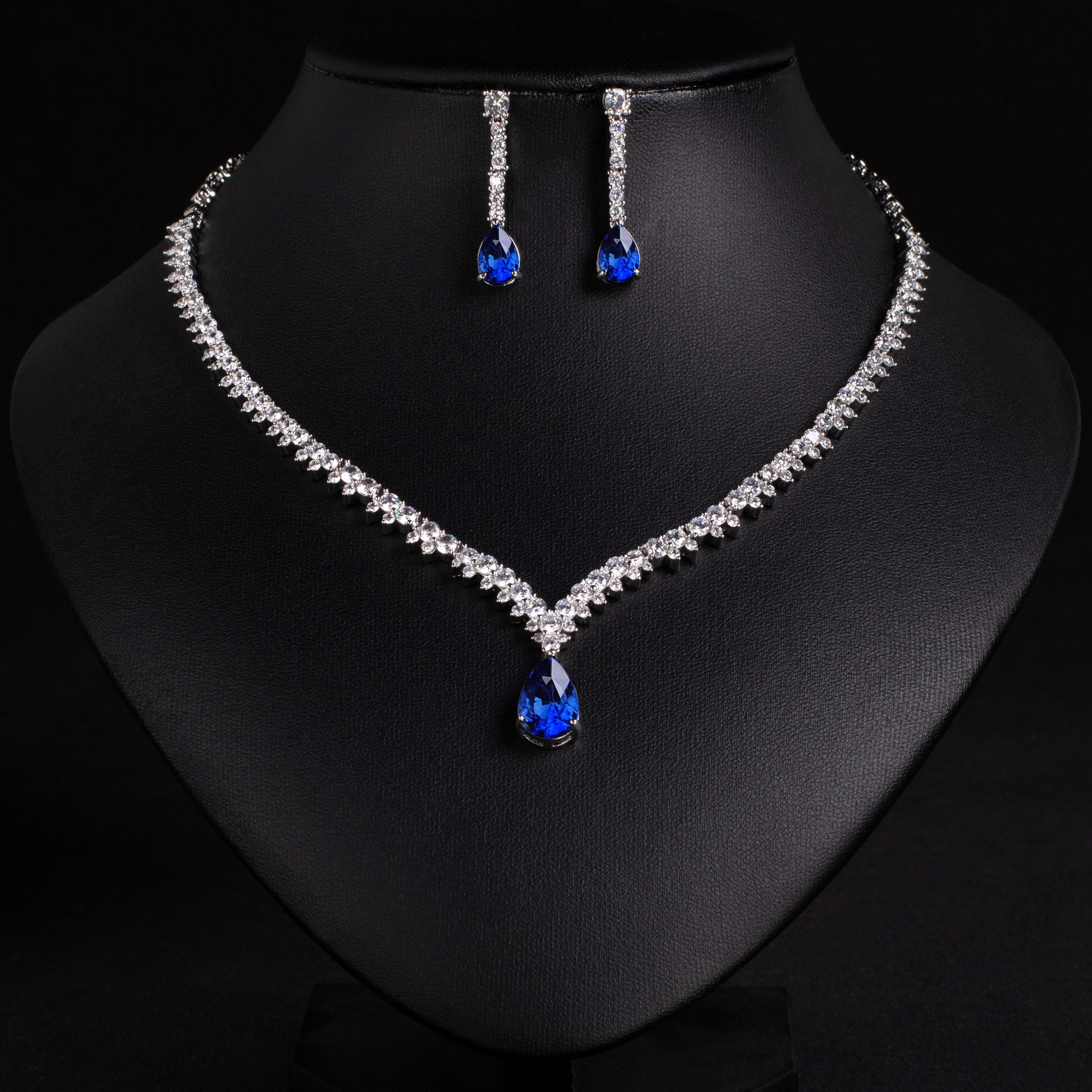 New teardrop zircon jewelry set