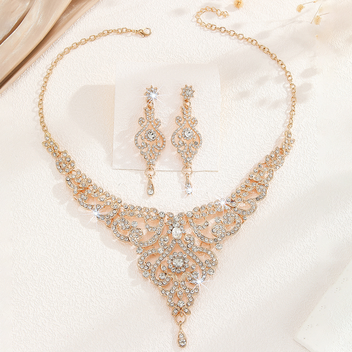 2-piece crystal jewelry set#TL3251