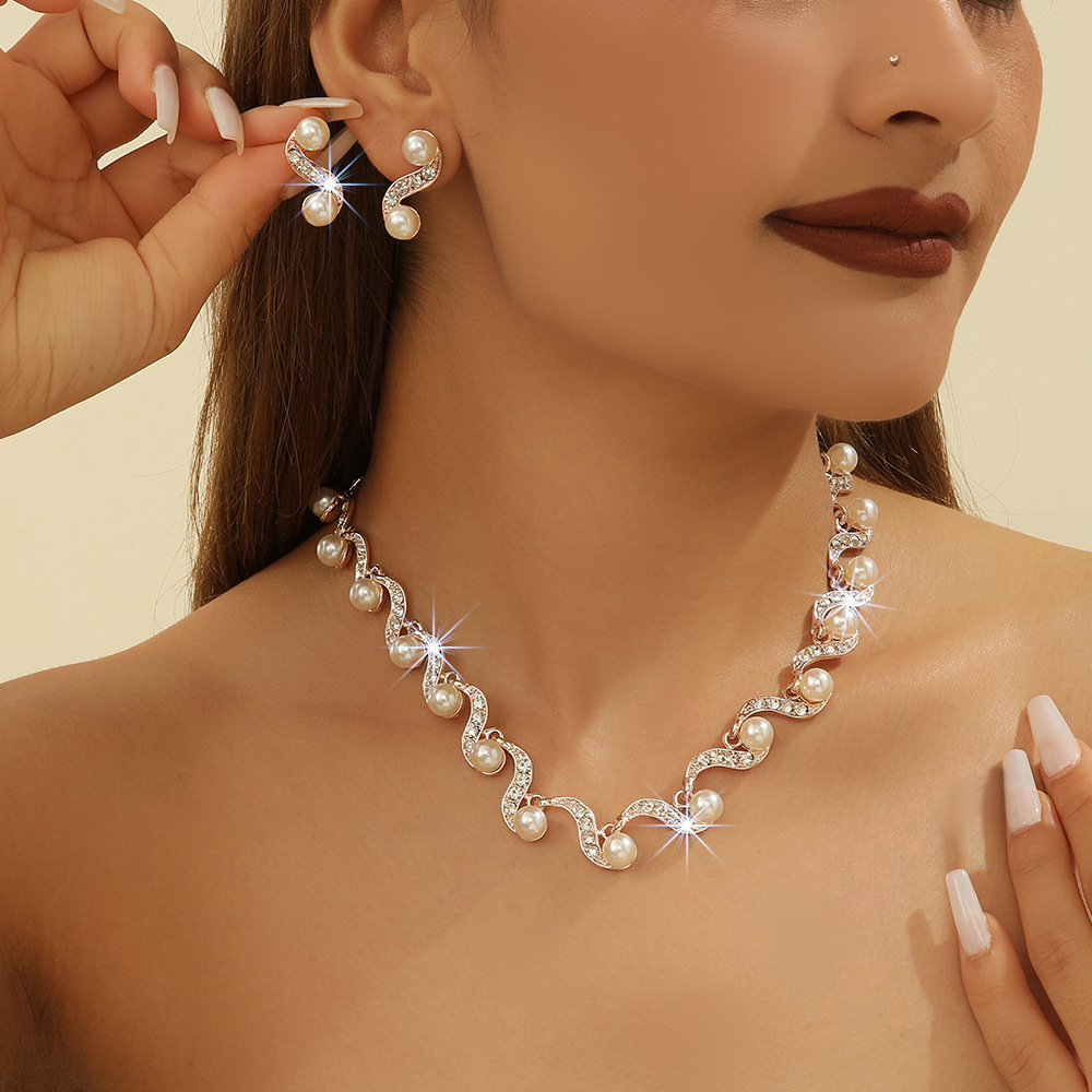 2-piece crystal jewelry set#TL0658