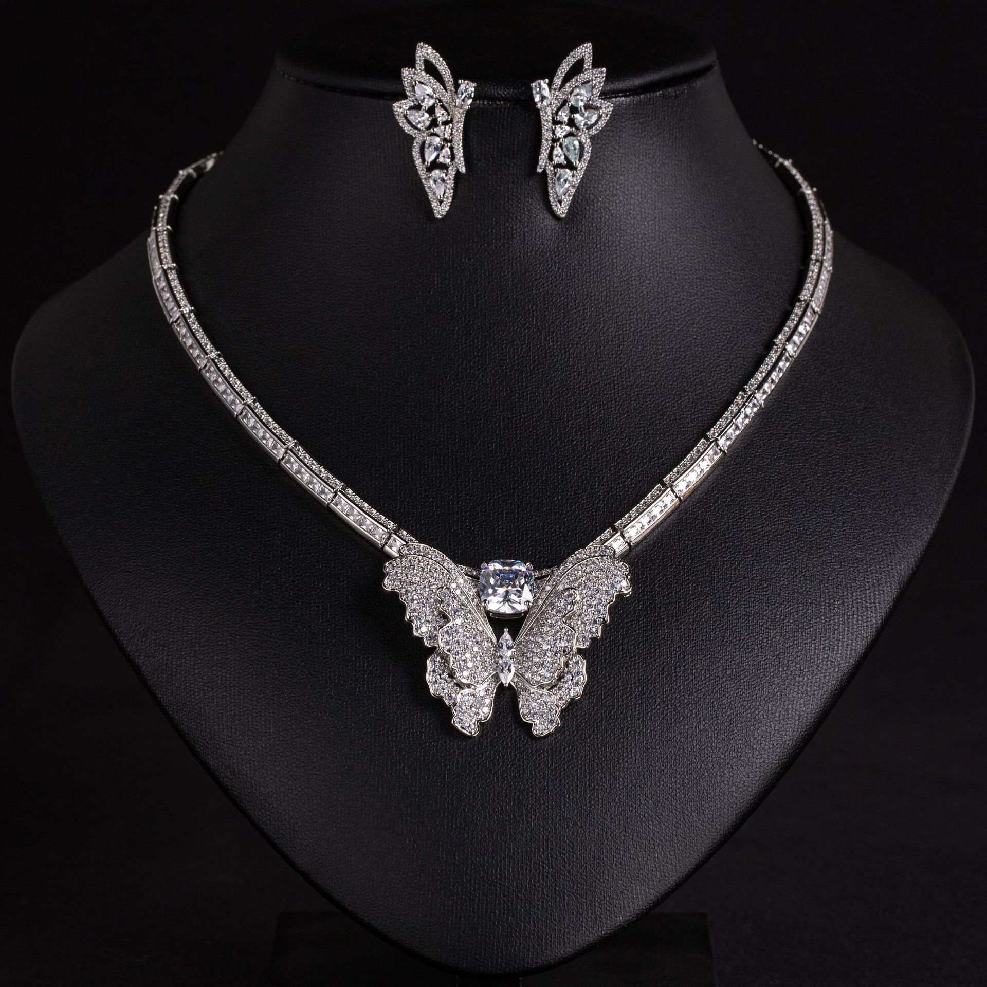 New Butterfly Zircon Jewelry Set