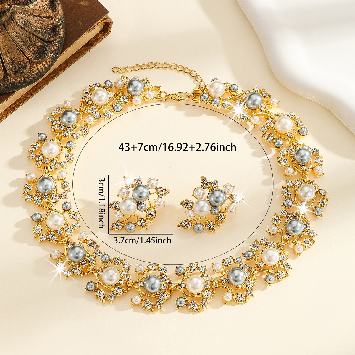 2-piece crystal jewelry set#TL9512