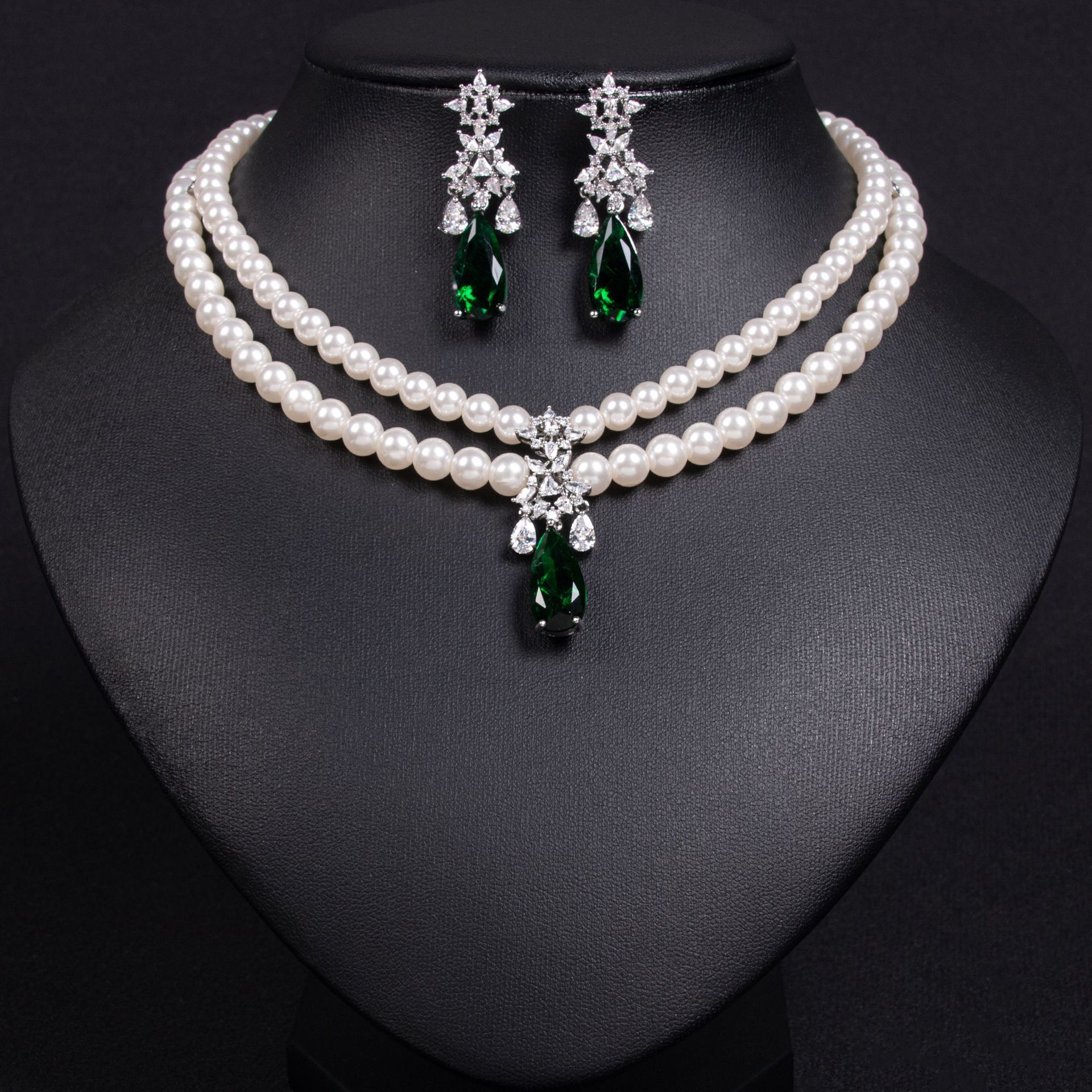 New Pearl Zircon Jewelry Set