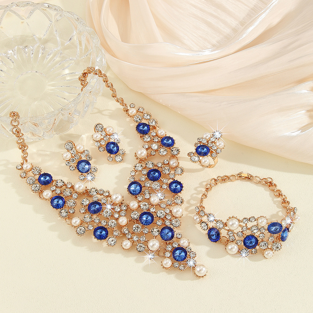 4-piece crystal jewelry set#TL4232