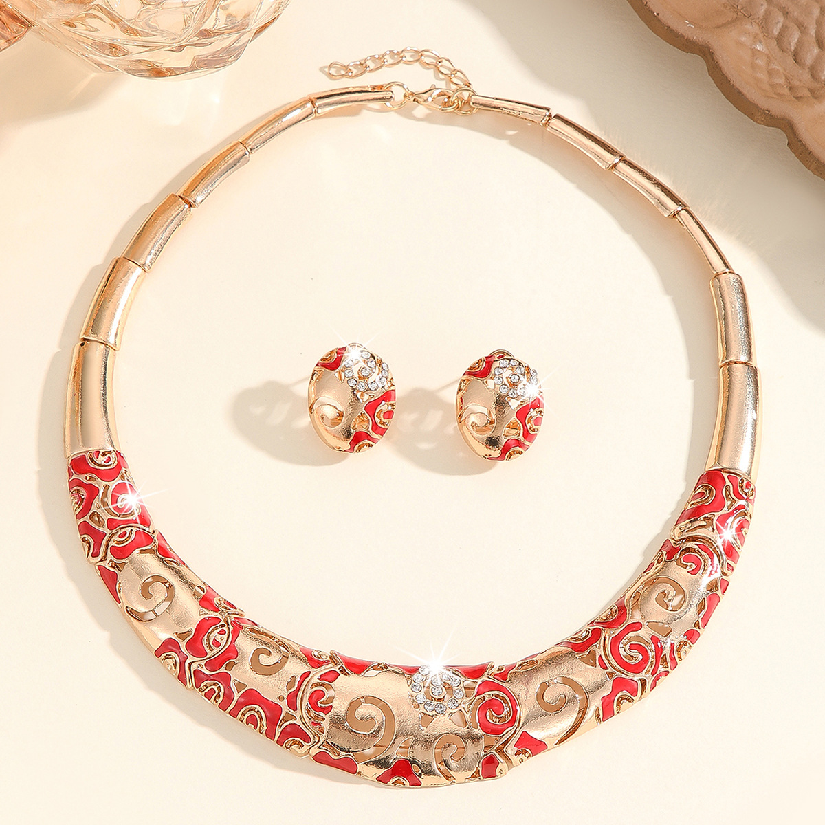 2-piece crystal jewelry set#TL4283