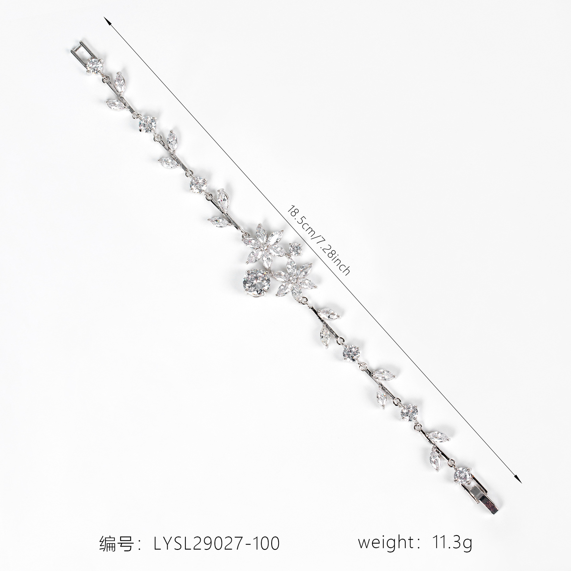 New flower leaf zircon bracelet
