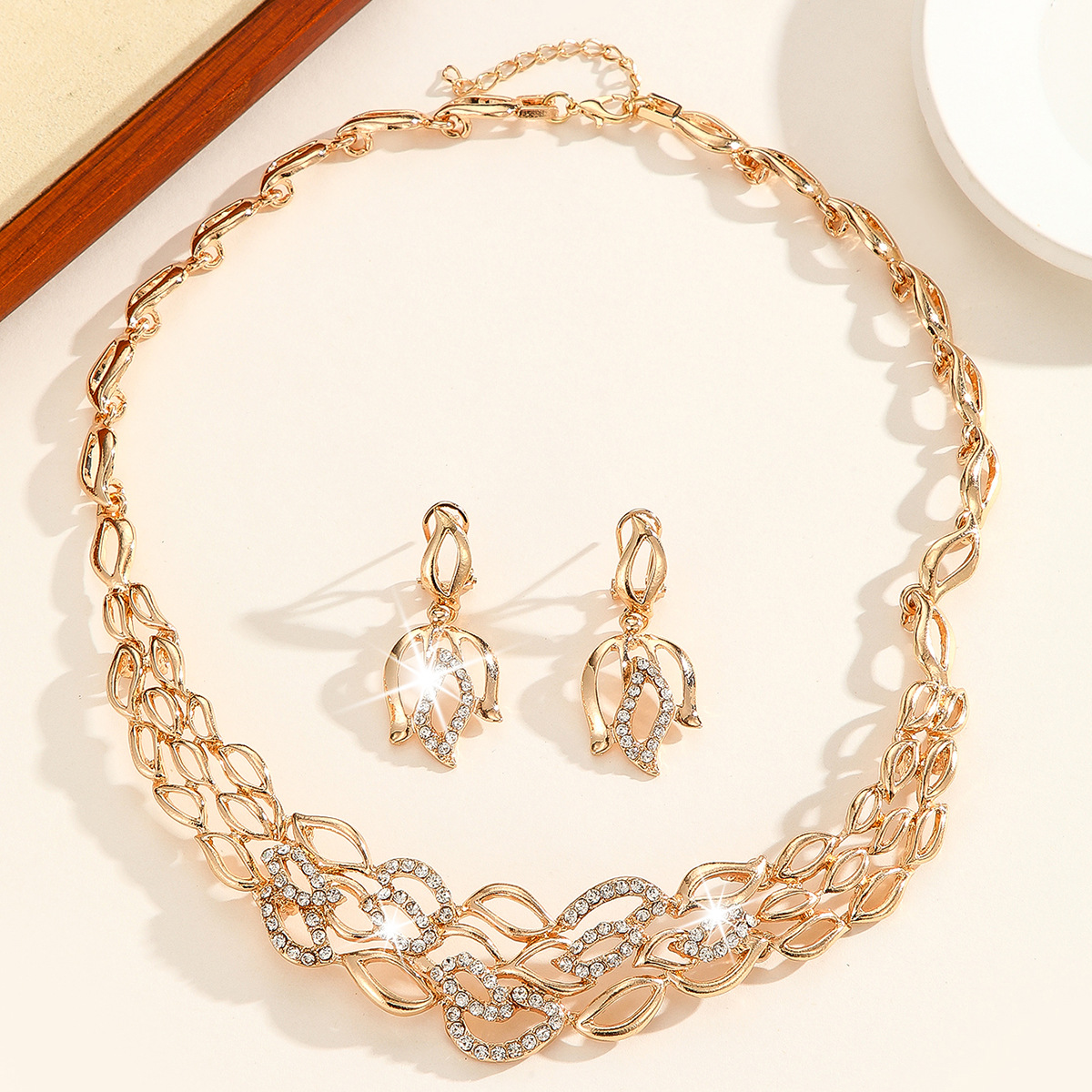 2-piece crystal jewelry set#TL4252