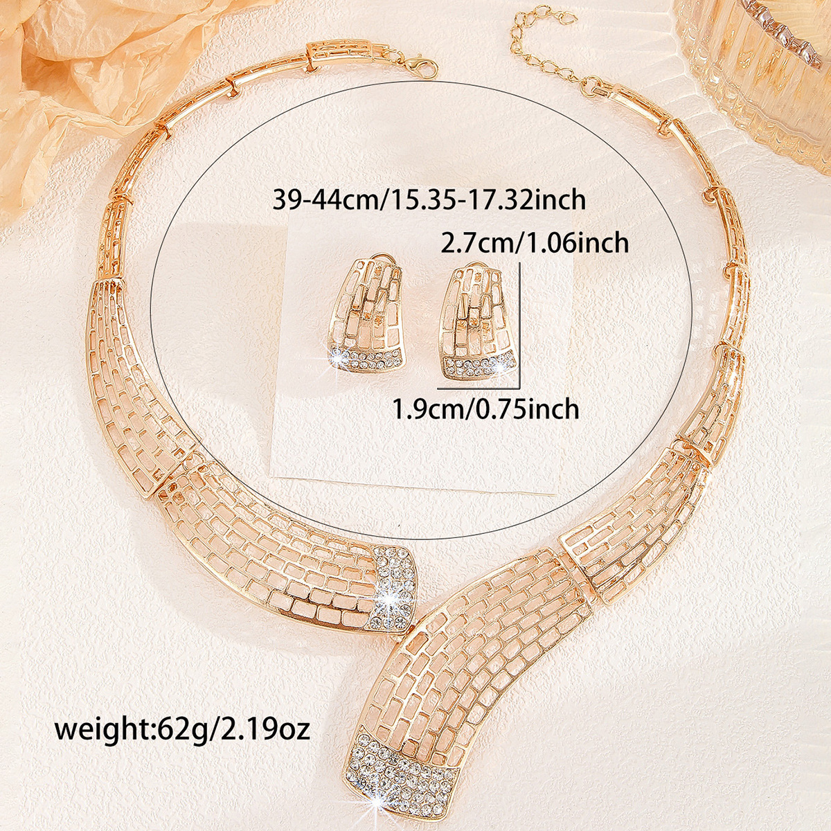 2-piece crystal jewelry set#TL4134