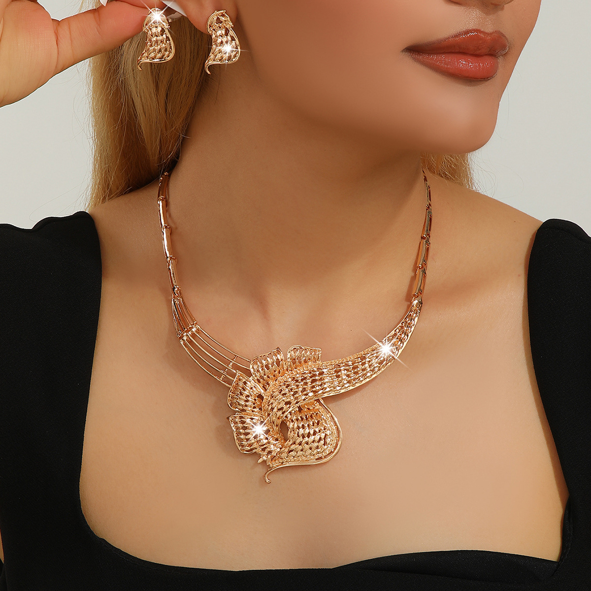 2-piece crystal jewelry set#TL4337