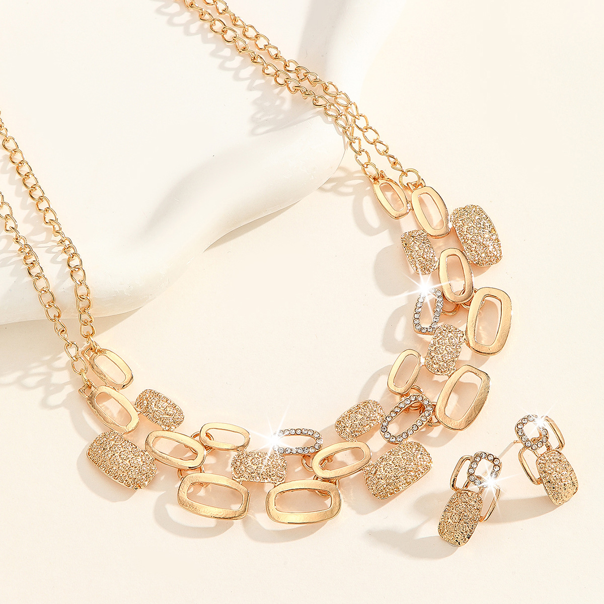 2-piece crystal jewelry set#TL4336