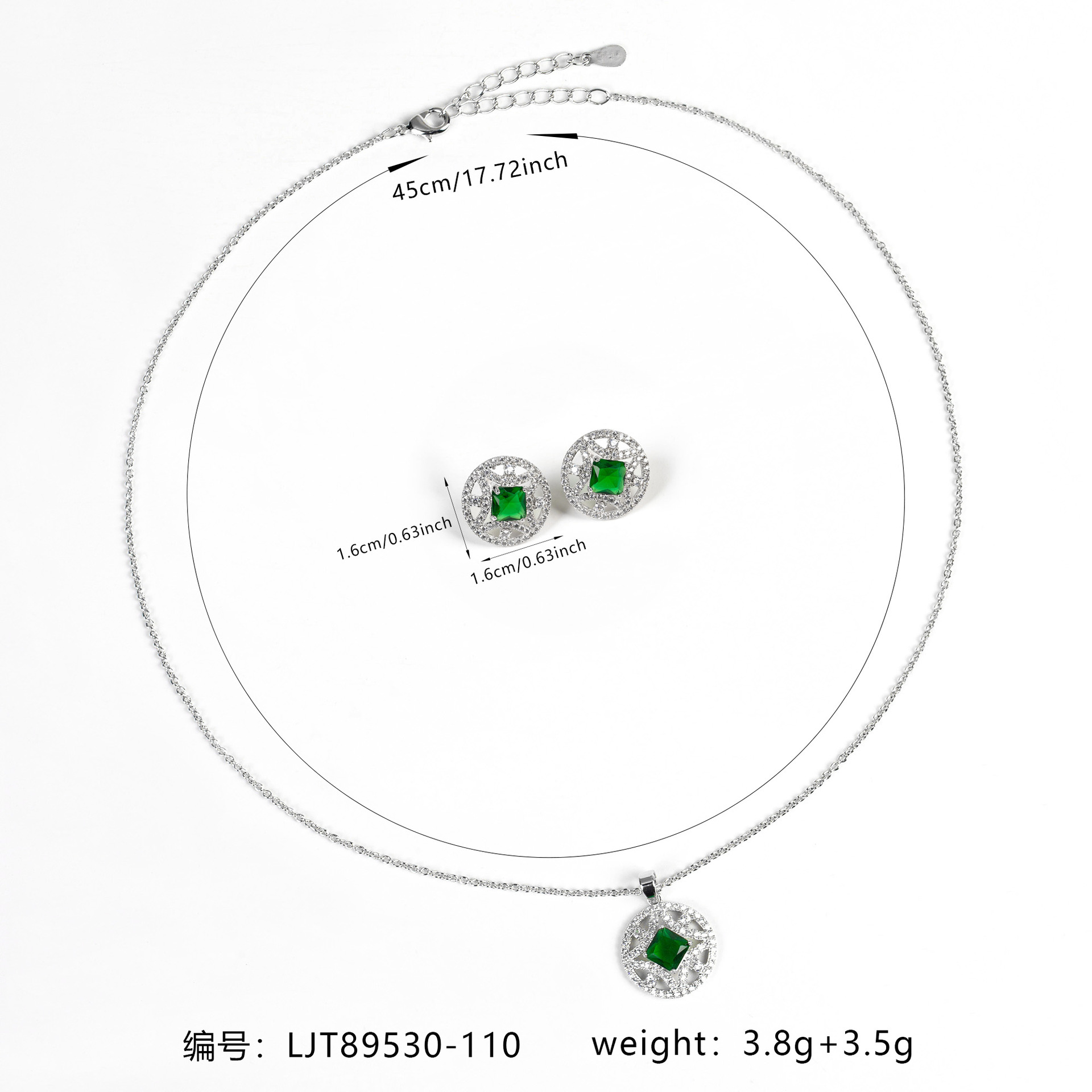 New simple zircon jewelry set