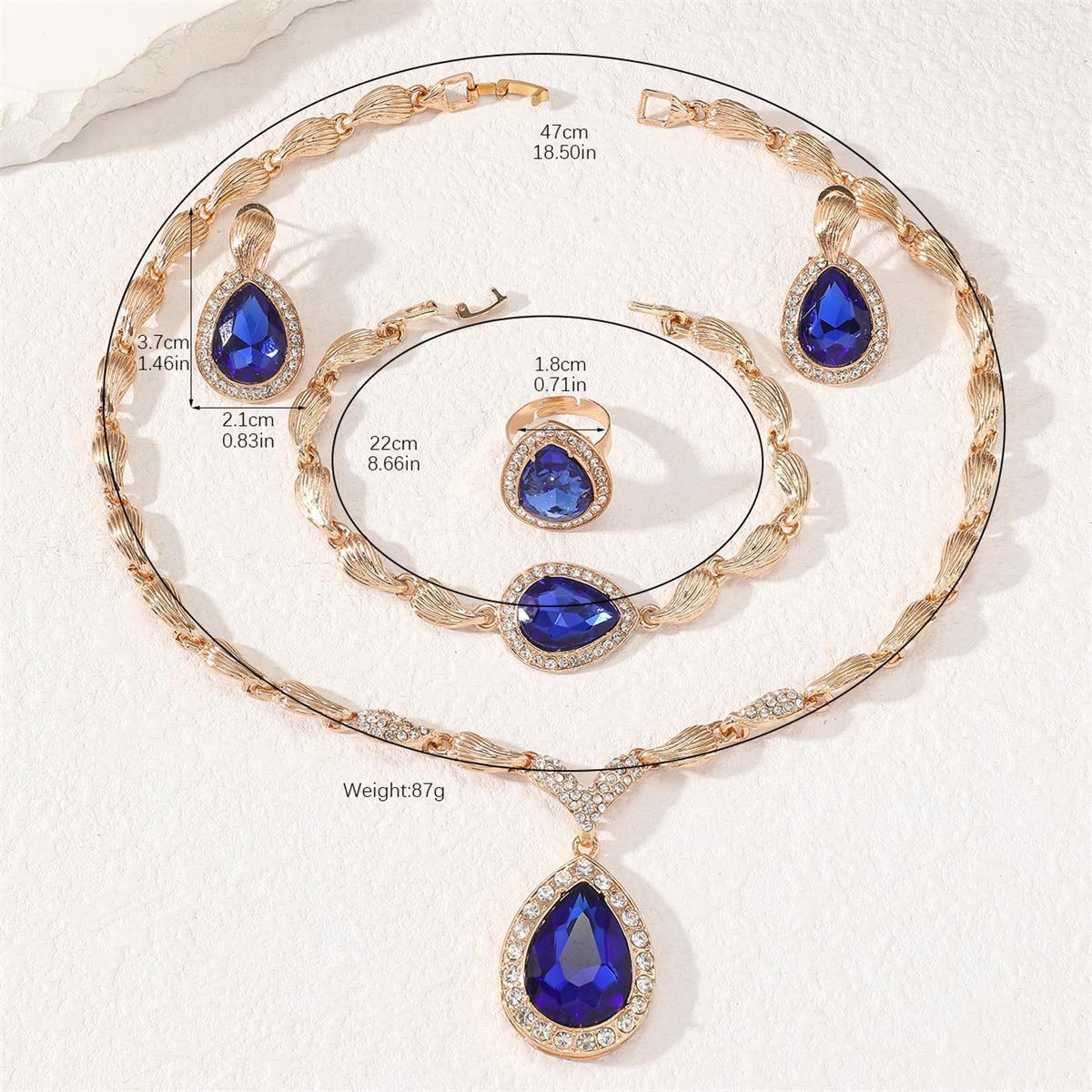 4-piece crystal jewelry set#TL000264