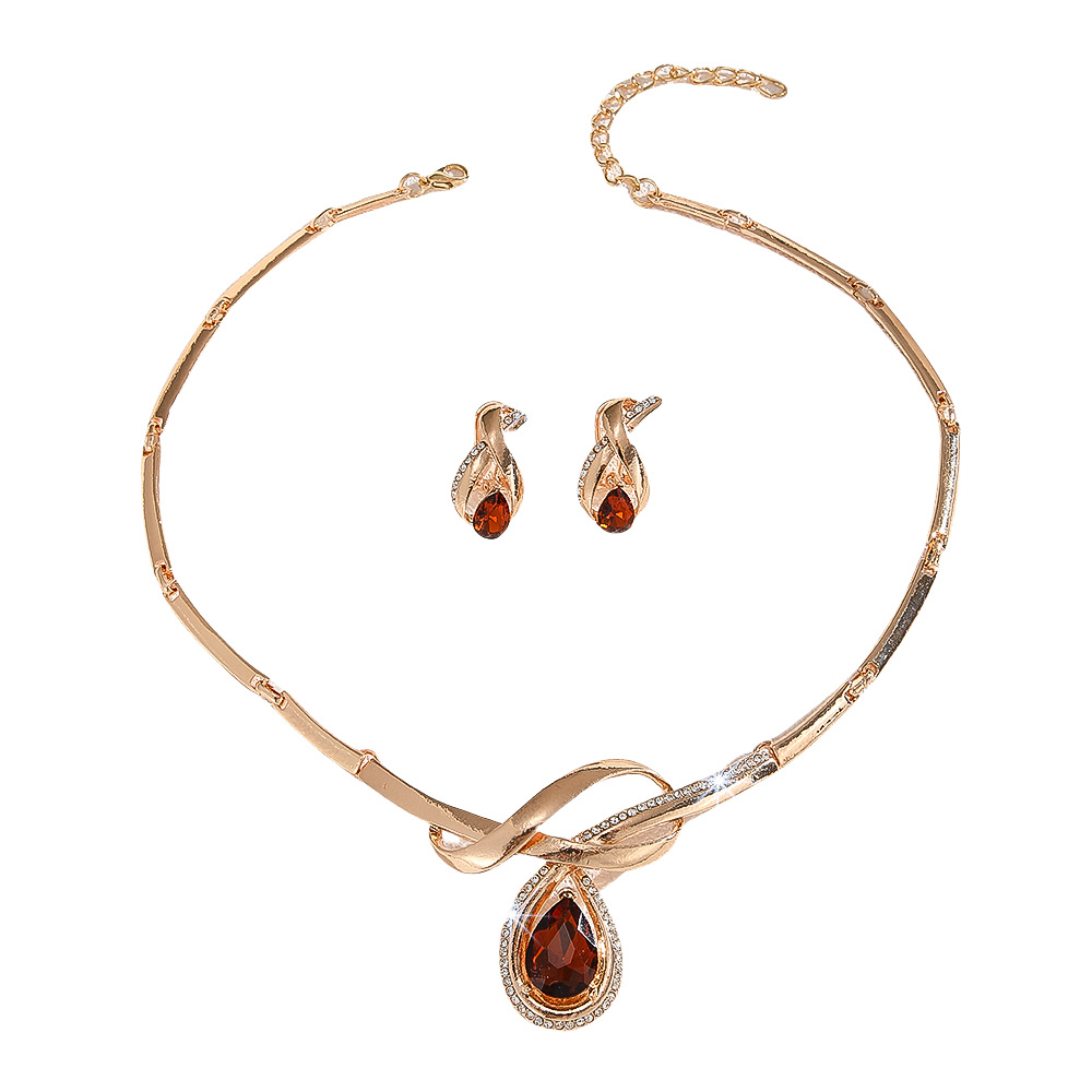 2-piece crystal jewelry set#TL4019