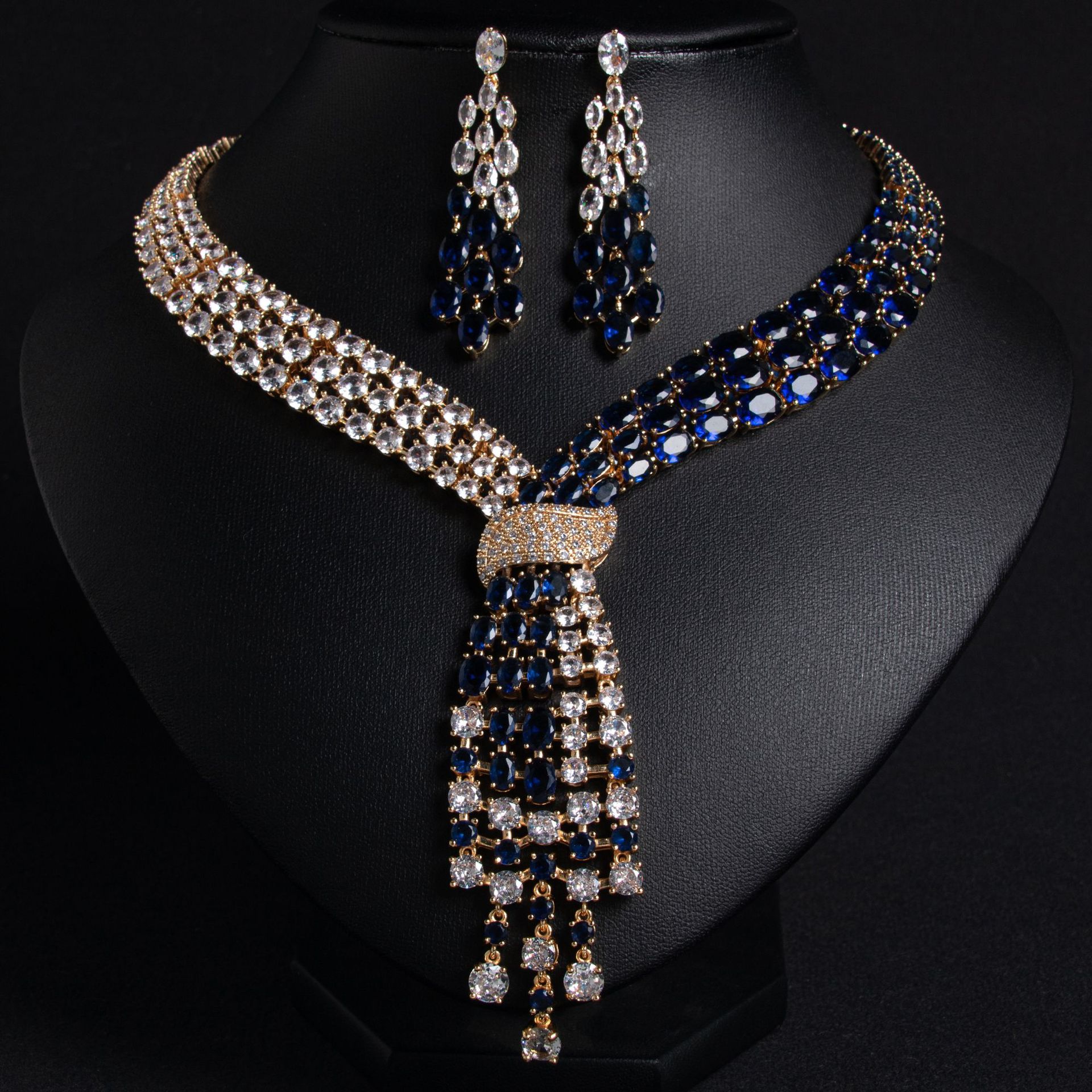 New Tassel Zircon Jewelry Set