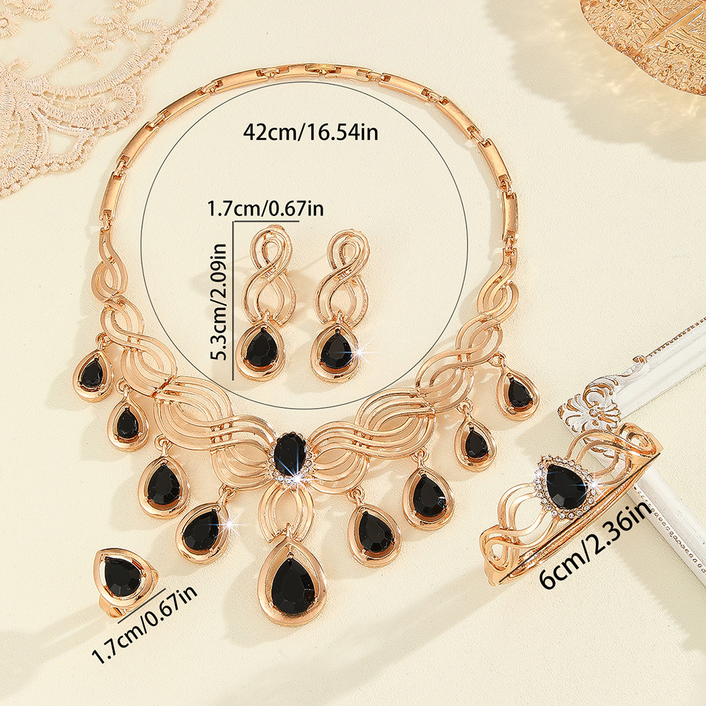 4-piece crystal jewelry set#TL4068