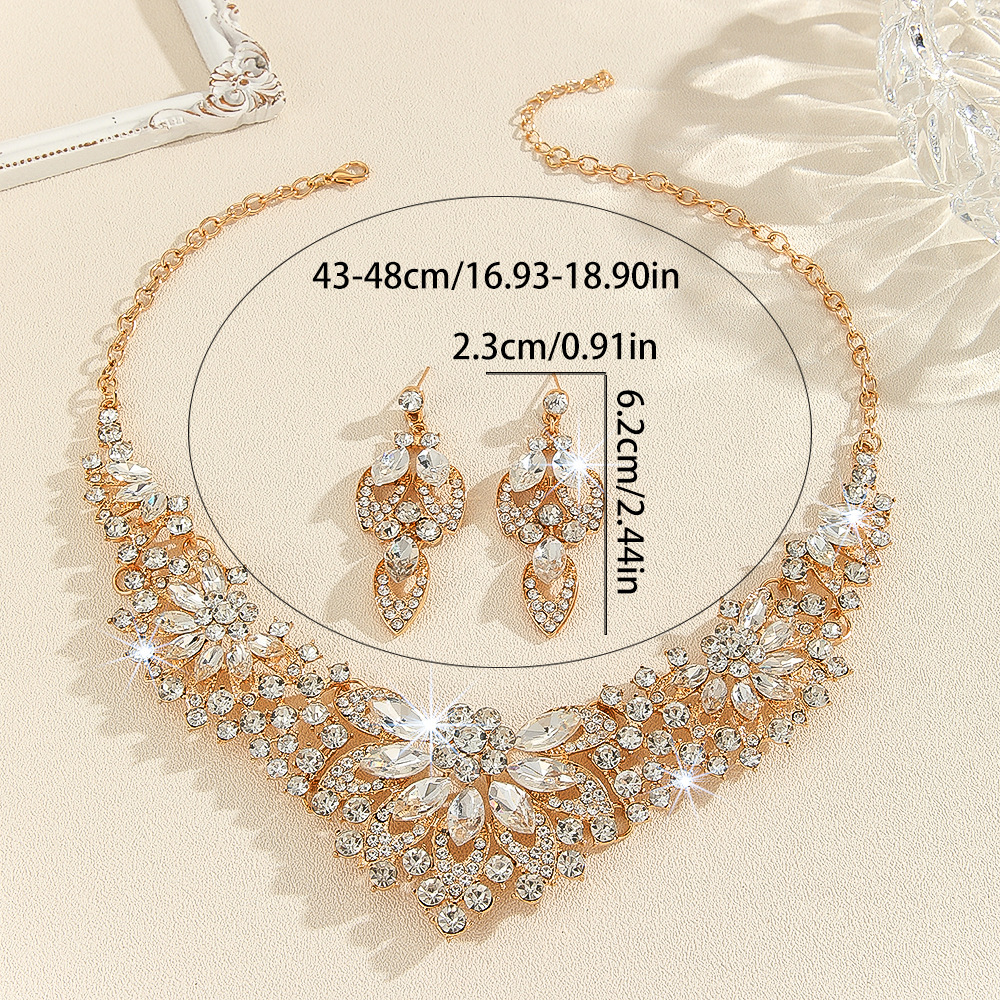 2-piece crystal jewelry set#TL005415