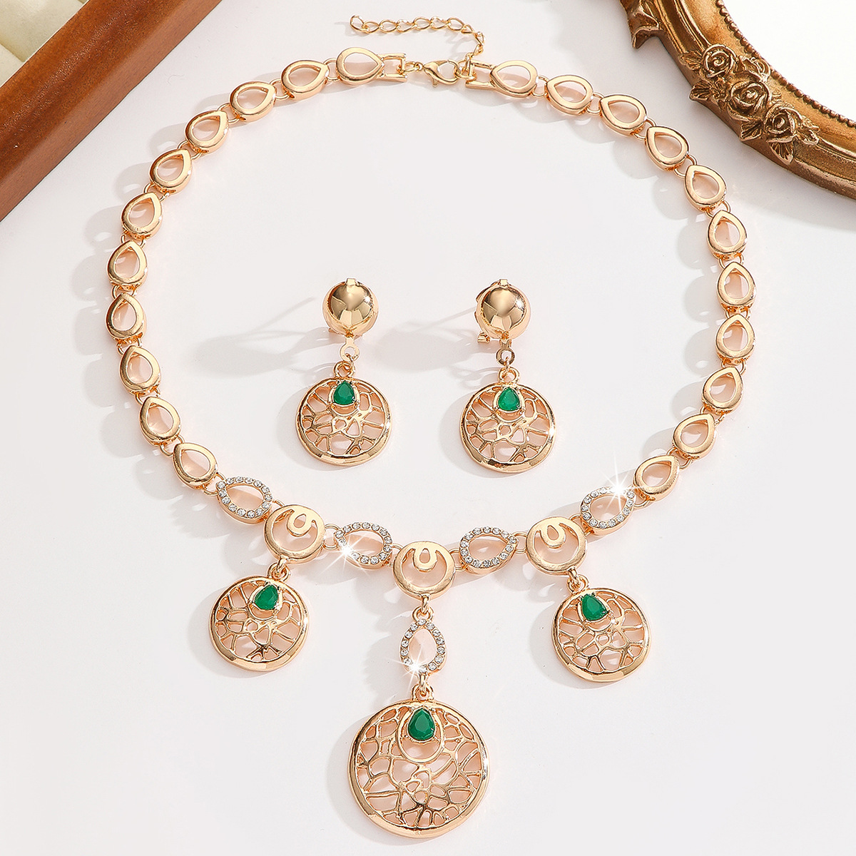 2-piece crystal jewelry set#TL4141