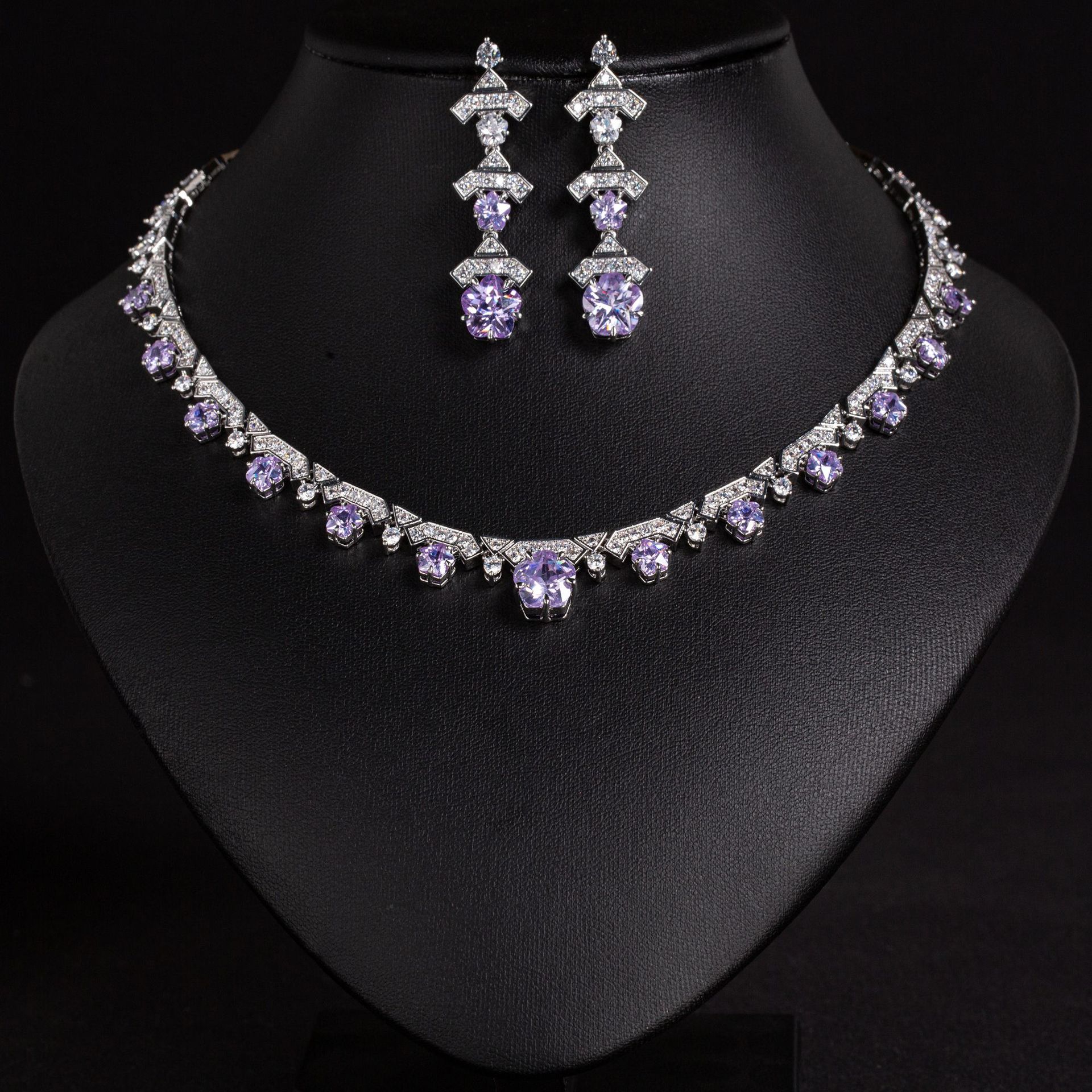 New light luxury zircon jewelry set