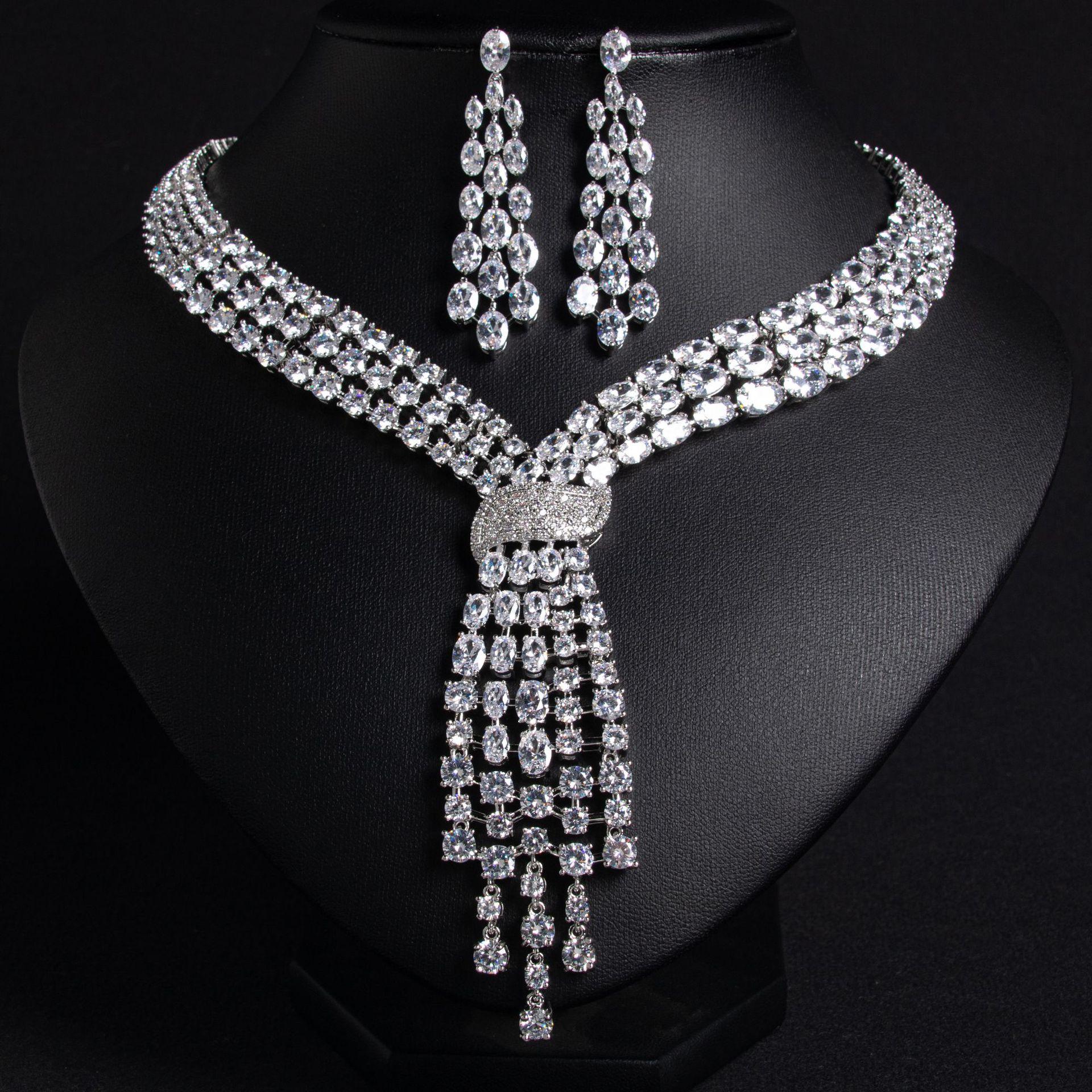 New Tassel Zircon Jewelry Set