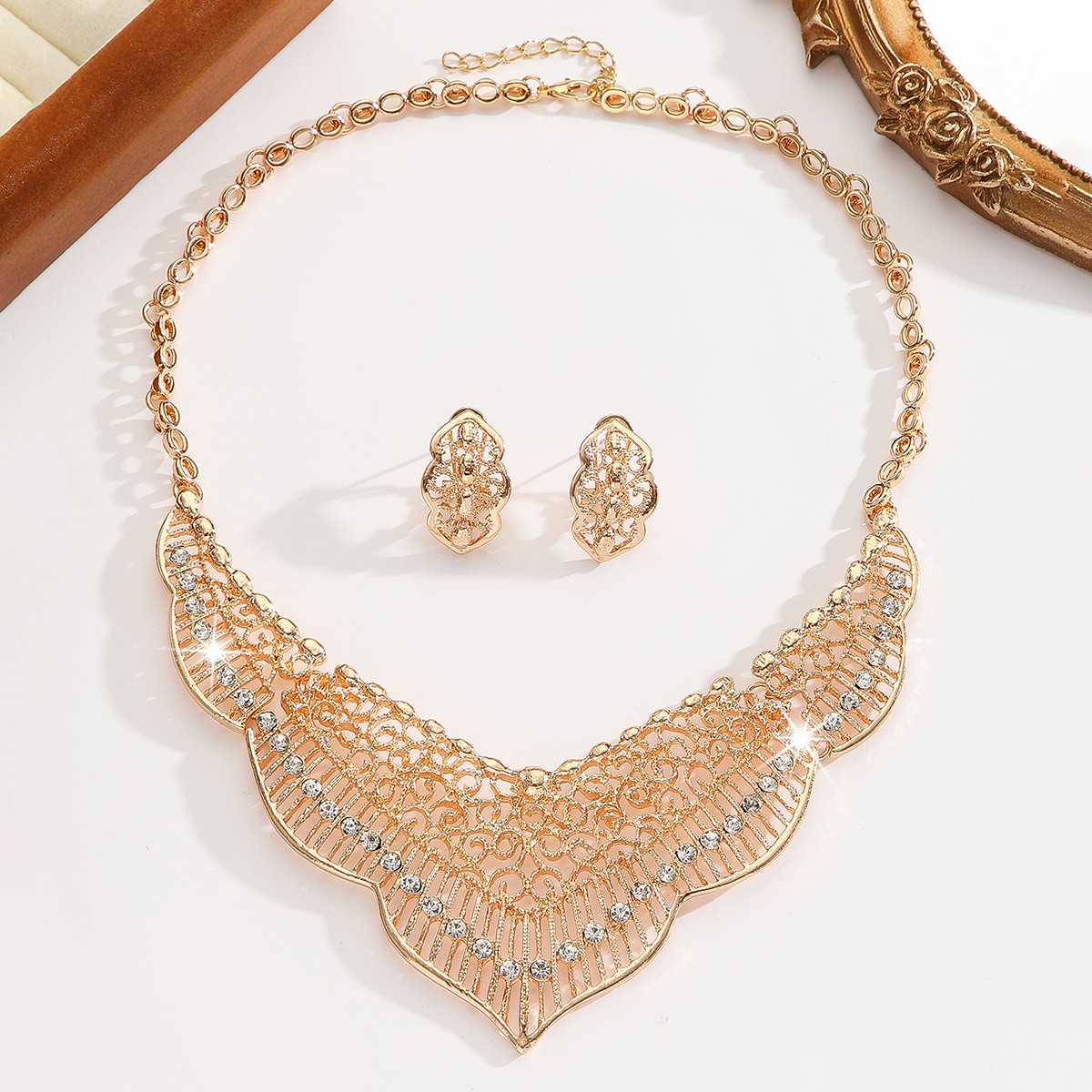 2-piece crystal jewelry set#TL4021
