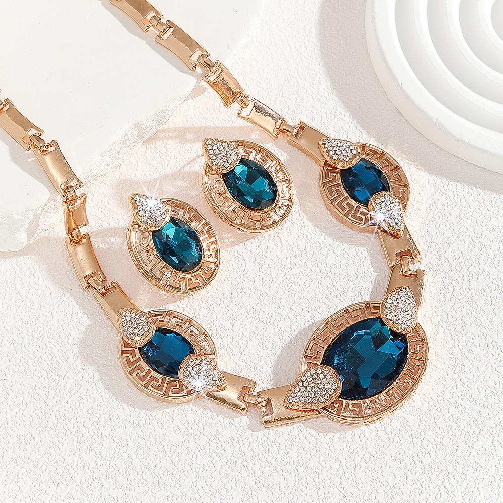 2-piece crystal jewelry set#TL4234