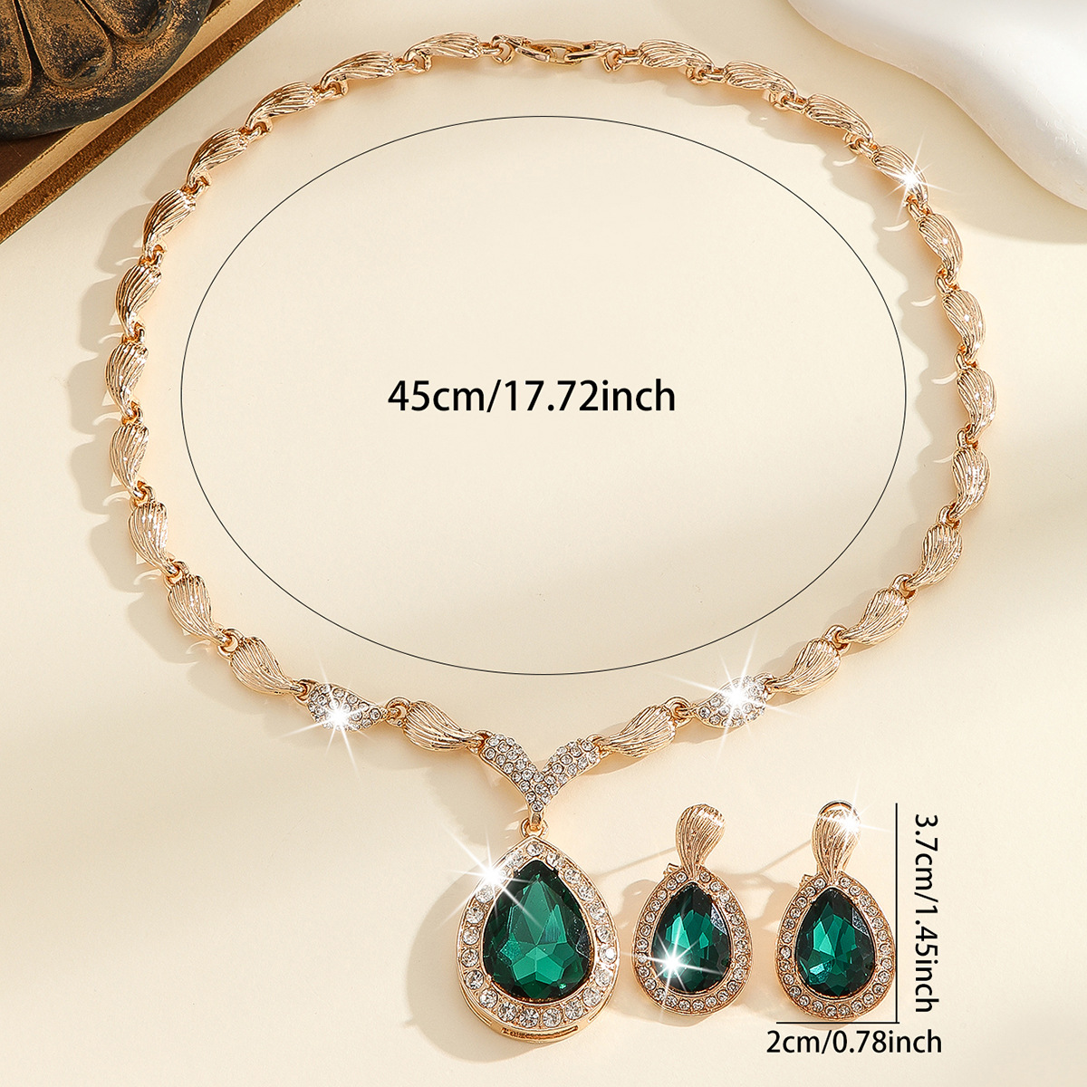 2-piece crystal jewelry set#TL4078-1