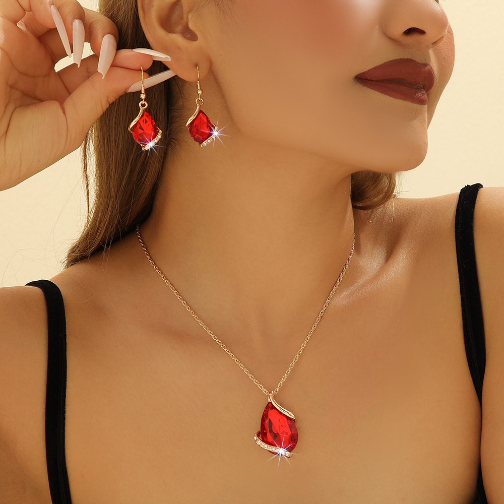 2-piece crystal jewelry set#2103