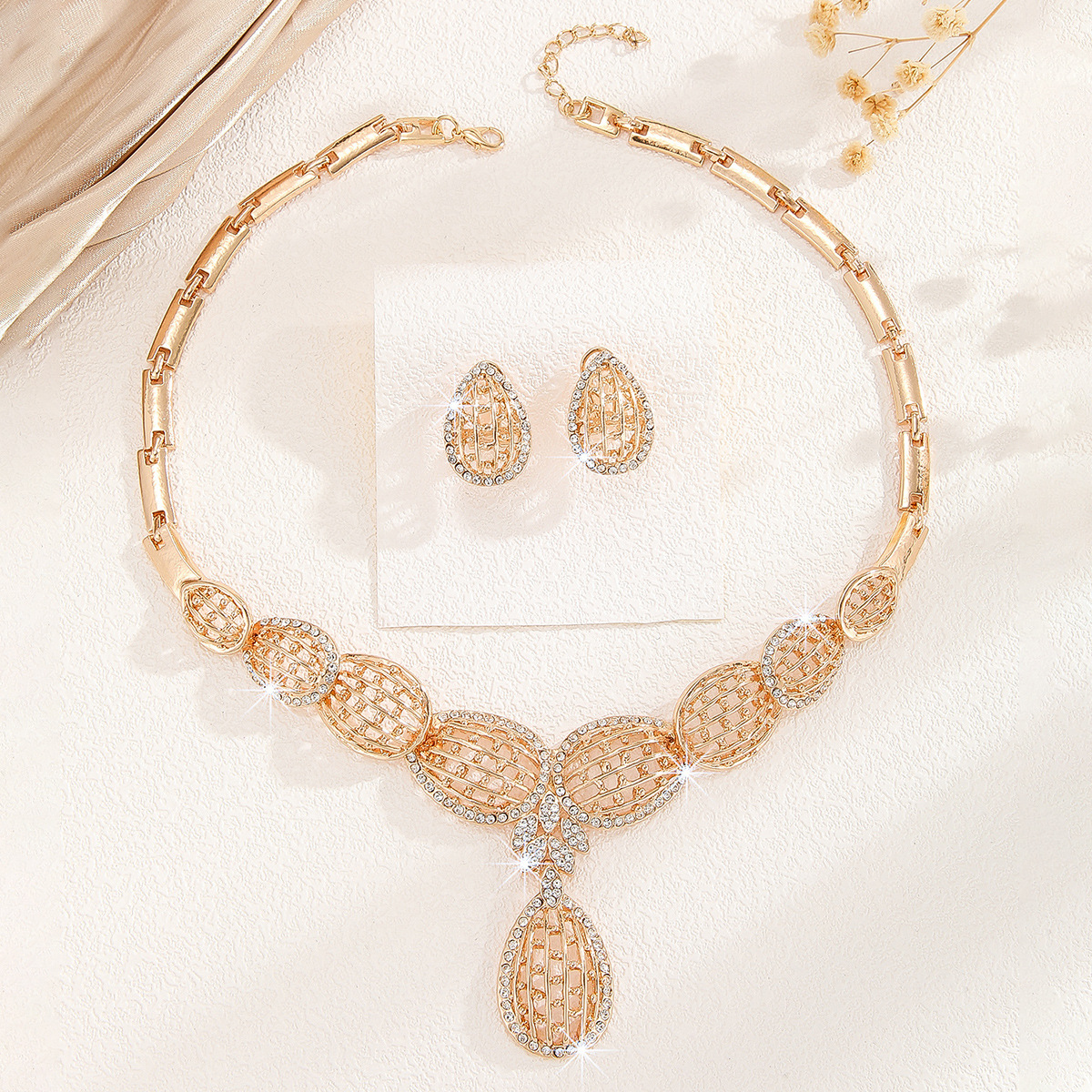 2-piece crystal jewelry set#TL4129