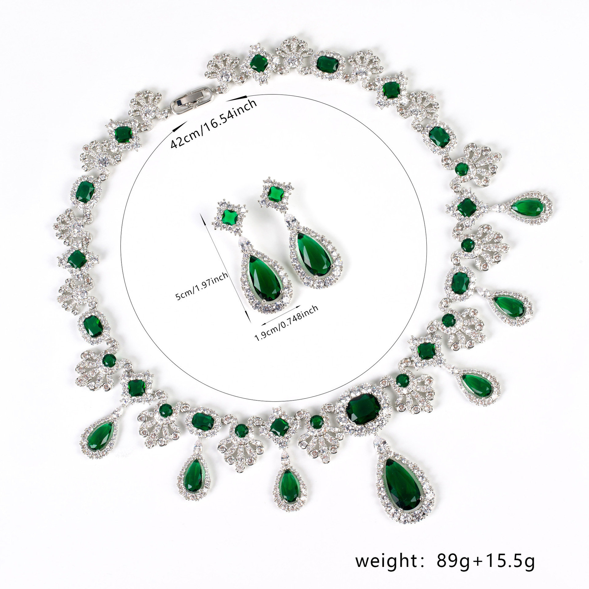 New Louvre Collection Large Teardrop Zirconia Jewelry Set