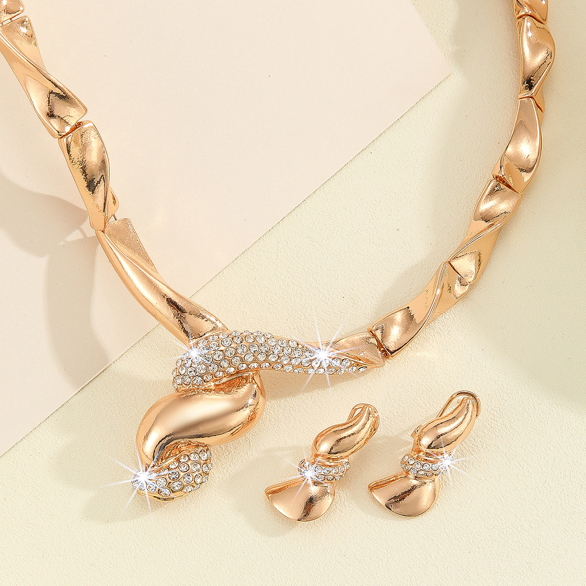 2-piece crystal jewelry set#TL4033