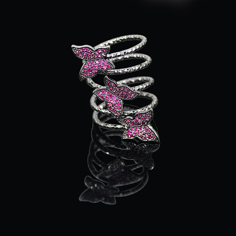 New high quality butterfly zircon ring
