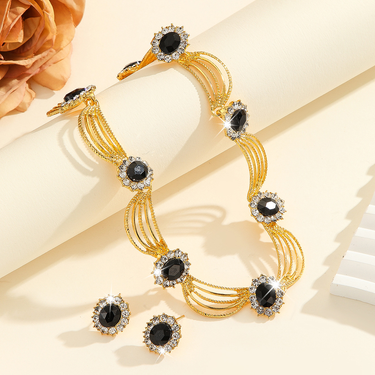 2-piece crystal jewelry set#TL0065